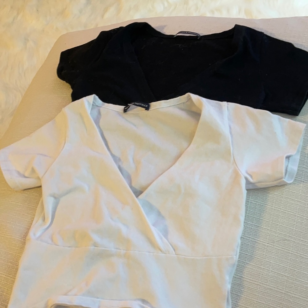 2 crop wrap brandy Melville tops